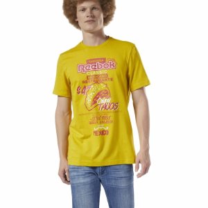 Reebok Classic International Tacos T Shirt Herren - Gelb - DE 498-WZL